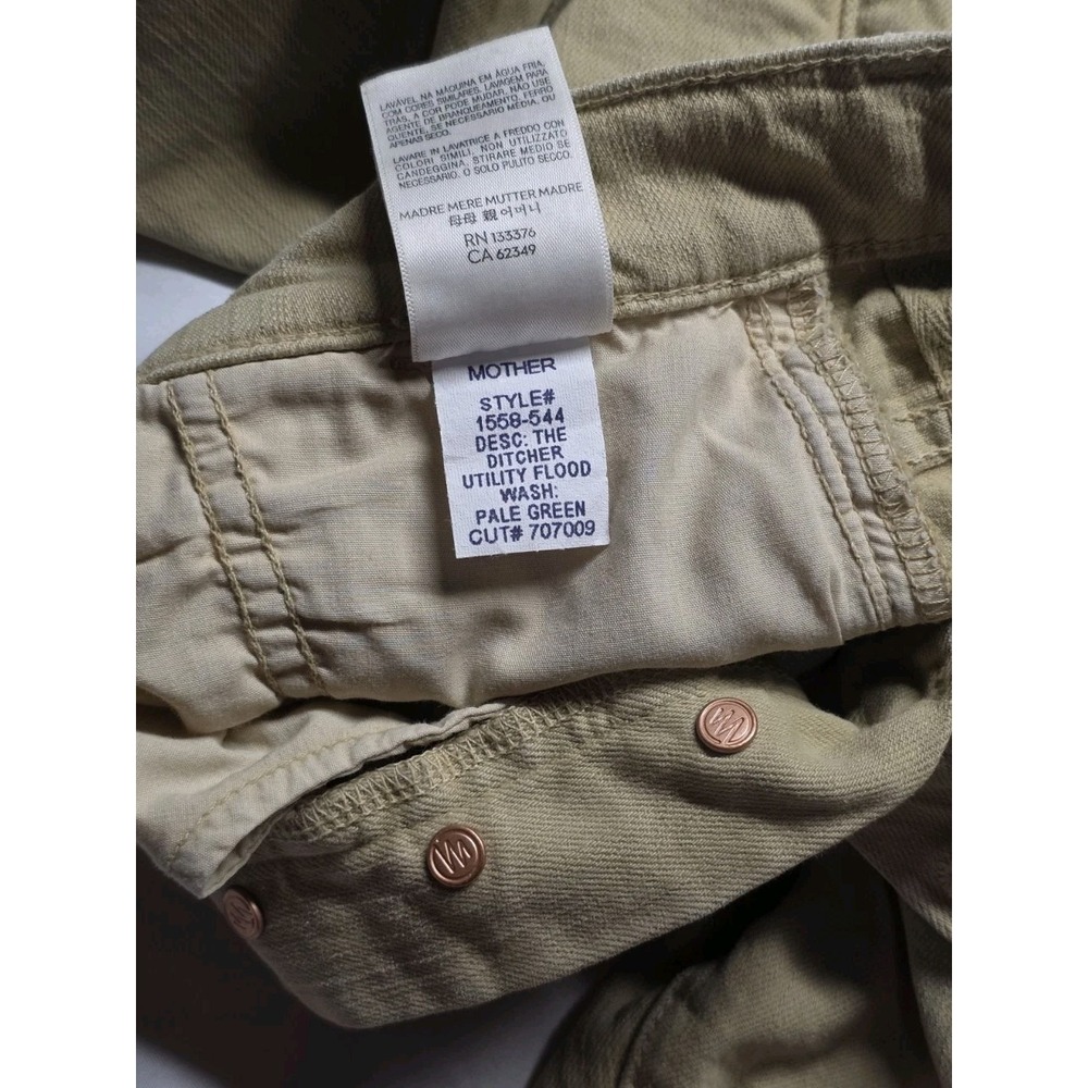 Mother The Ditcher Utility Flood Jeans Womens 27 Straight Fit Denim Khaki - Picture 10 of 10
